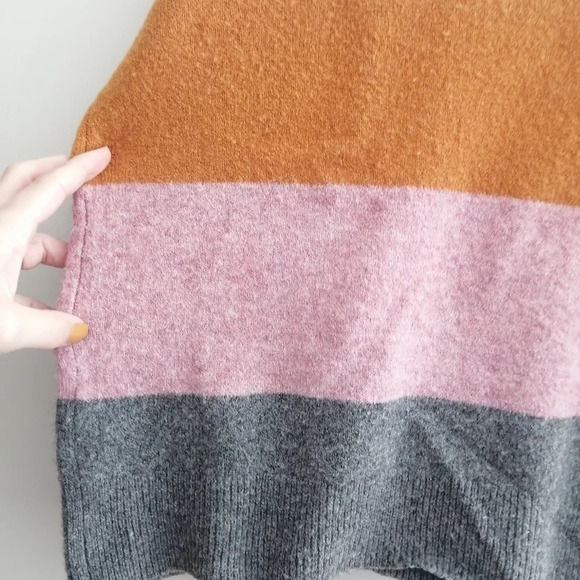 Madewell Crofton Wool and Alpaca Blend Stripe Textured Knit Sweater Oversize XXS - Picture 8 of 16